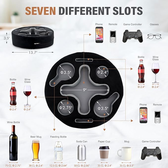 INNO STAGE Couch Cup Holder-Sofa Cup Holder Pillow | Couch Caddy Buddy | Drinks - Image 2