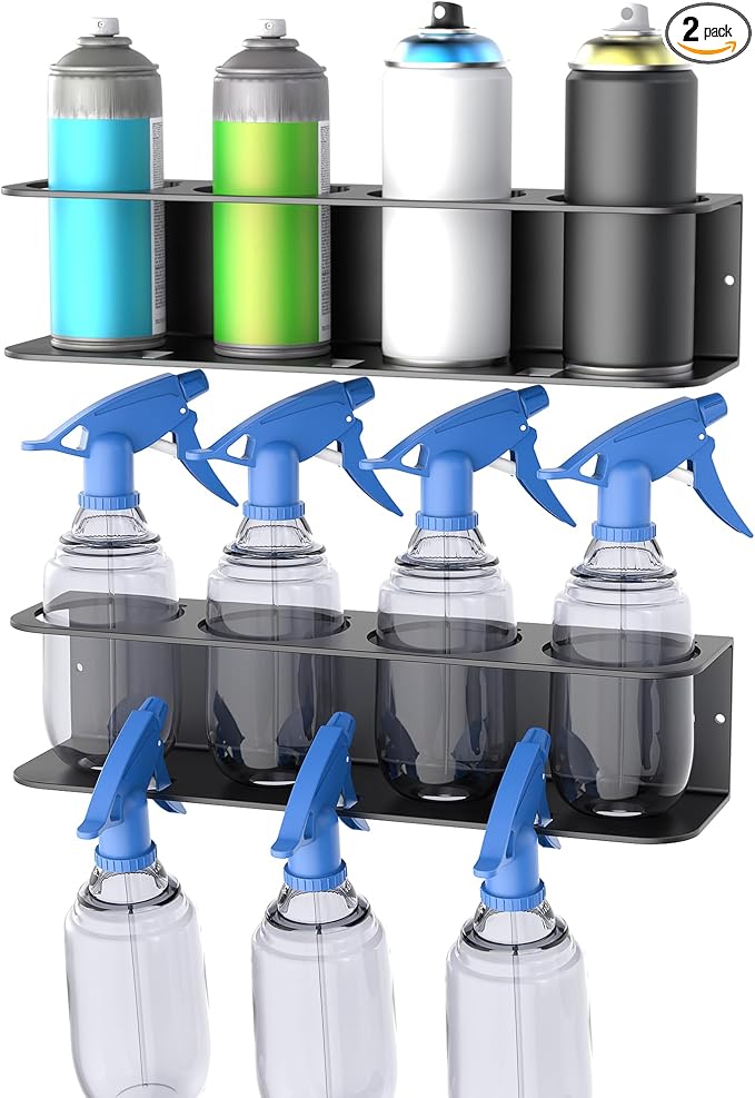 WALMANN Spray Bottle Holder Wall Mount, Metal Spray Can Storage Rack by WALMANN