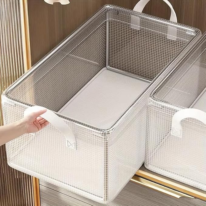 1 Pc Transparent Solid Steel Frame Storage Box, waterproof, underwear Storage - Image 5