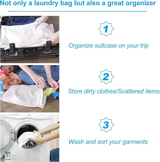 GOGOODA 2 Pack Delicates Laundry Bags, Fine Mesh Wash Bag - Image 7