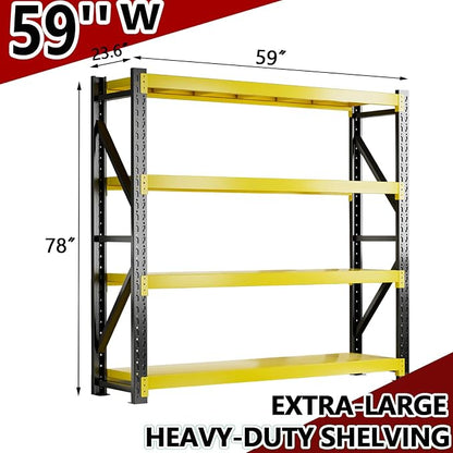 3000LBS Heavy-Duty Garage Shelving, 4-Tier Adjustable Garage Shelving Units - Image 3