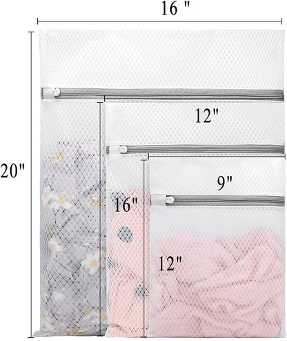 Muchfun 3Pcs Durable Diamond Mesh Laundry Bags - Image 5