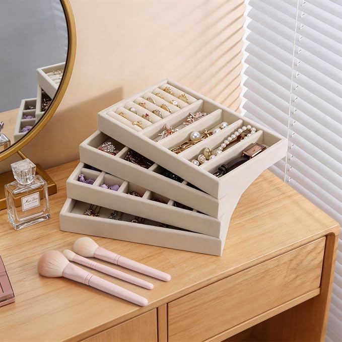 Velvet Jewelry Drawer Storage Tray, Storage Box - Image 8