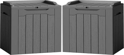 Flamaker 2 Pack Deck Box 31 Gallon Waterproof Resin Storage Box by Flamaker