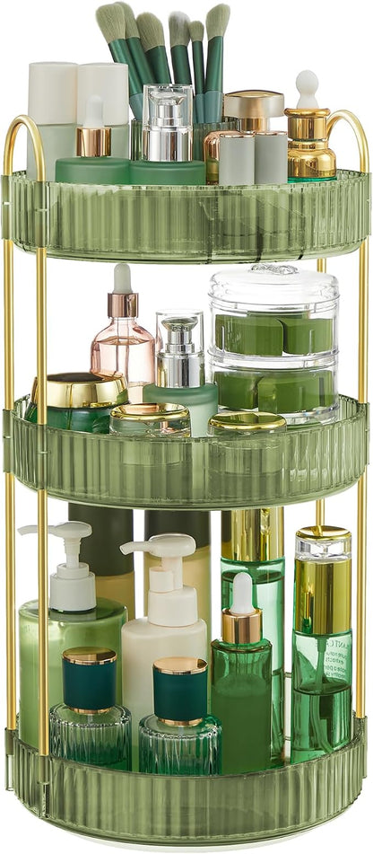 SONGMICS Makeup Organizer, 3-Tier Round Rotating Skincare Organizer Countertop by Unknown
