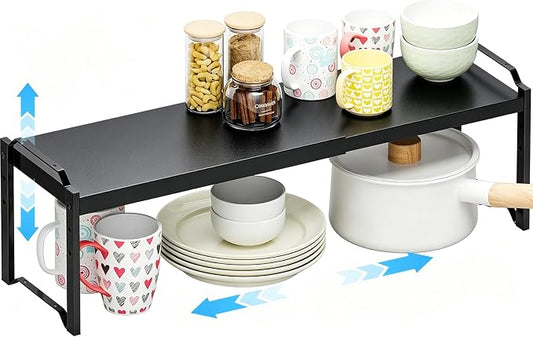 1 Pack Expandable Cabinet Countertop Shelves, Stackable Shelves Organizers by X-cosrack