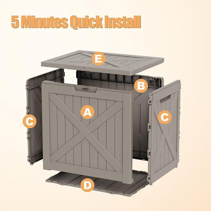 35 Gallon Waterproof Deck Box Bench, Outdoor Resin Lock Storage Bins Container - Image 8