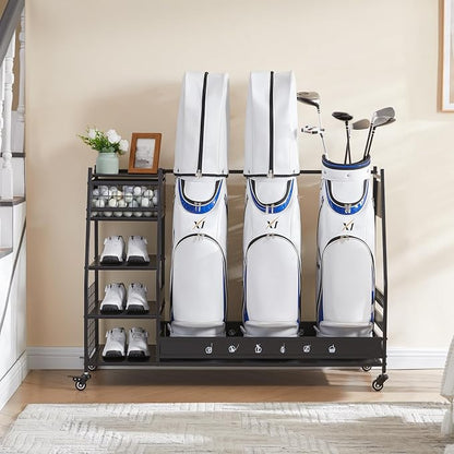 Lauren&Harold Golf Bag Organizer Garage Storage, Golf Storage Rack Stand Fits 2 - Image 8