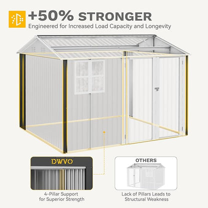 DWVO 10x8ft Metal Outdoor Storage Shed - Image 8