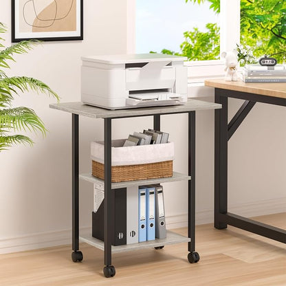 Lerliuo 3-Tier Printer Stand, Industrial Mobile Printer Table - Image 5