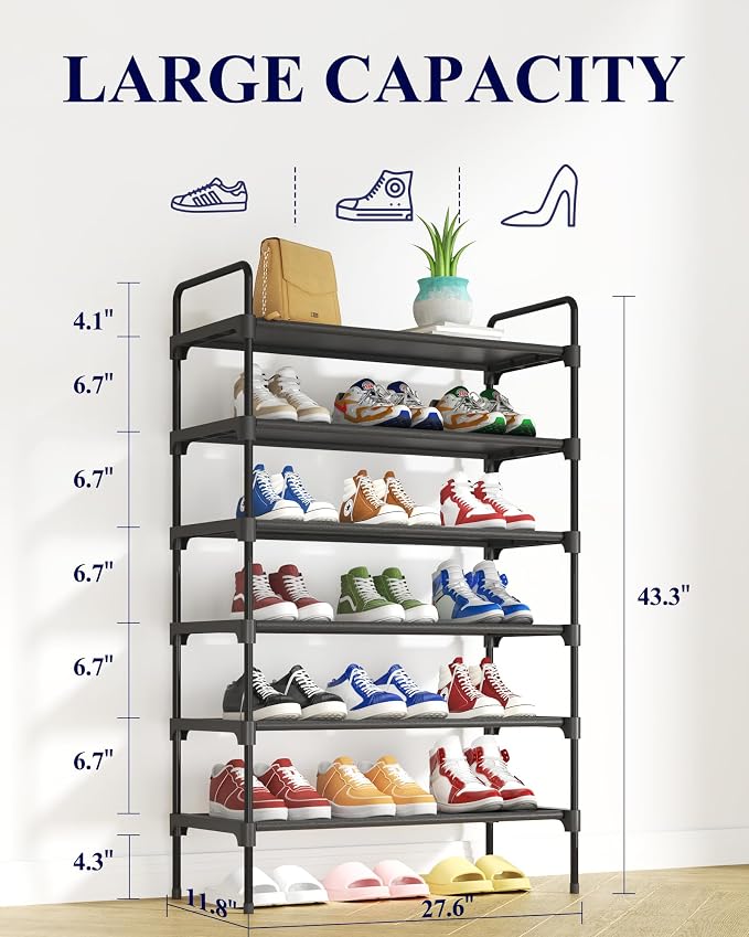 Kitsure Shoe Rack for Closet, Sturdy and Long-Lasting Shoe Shelf, Shoe Rack for - Image 2