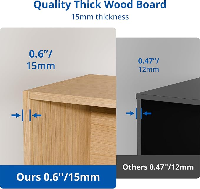 Cozy Castle Oak Bookshelf, 3-Tier Open Shelf Bookcase, 10 Cube Storage Organizer - Image 5