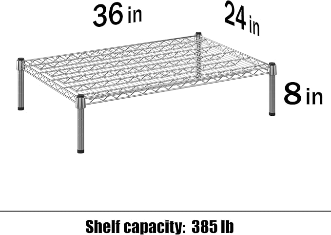 24" Deep x 36" Wide x 8" Height Wire Shelving Kit | 1-Tier | NSF Commercial - Image 3