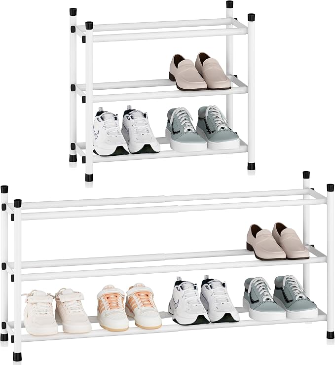 STORAGE MANIAC Expandable Shoe Rack, 12 Pairs Stackable Small Shoe Rack by STORAGEMANIAC