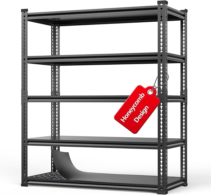 Heavy Duty Garage Shelving Unit 3000LBS, Adjustable 5-Tier Storage Rack by Lauxery