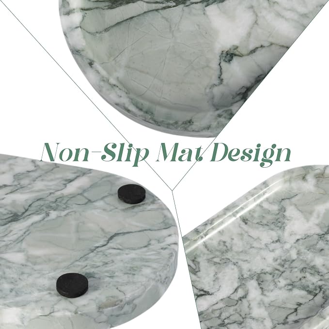 Koville Marble Bathroom Tray for Countertop, Vanity Tray Stone Trays for Decor - Image 4