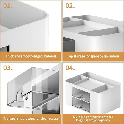 Marbrasse Pen Organizer with 2 Drawer, Desk Organizers and Accessories with 5 - Image 6