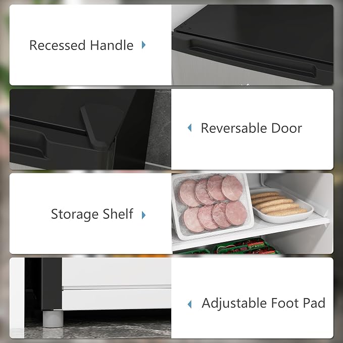 HOMCOM Mini Freezer Countertop, 3 Cu.Ft Compact Upright Freezer - Image 3