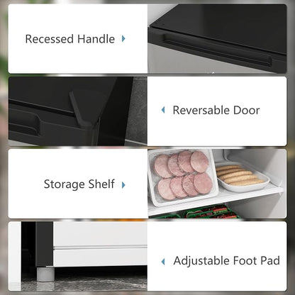 HOMCOM Mini Freezer Countertop, 3 Cu.Ft Compact Upright Freezer - Image 3