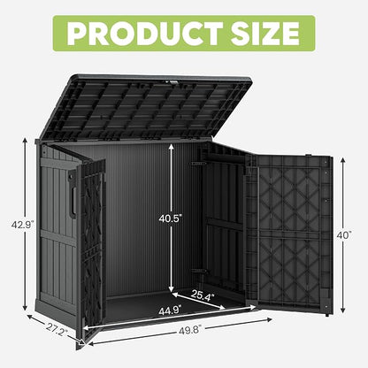 LHBcraft 36 Cu Ft Outdoor Storage Cabinet, Horizontal Resin Storage Shed Box - Image 7