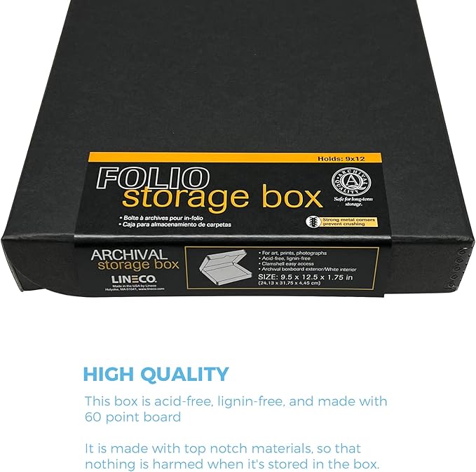 Lineco Clamshell Archival Storage Box, 9.5x12.5x1.75 Inch, Organize and Store - Image 5