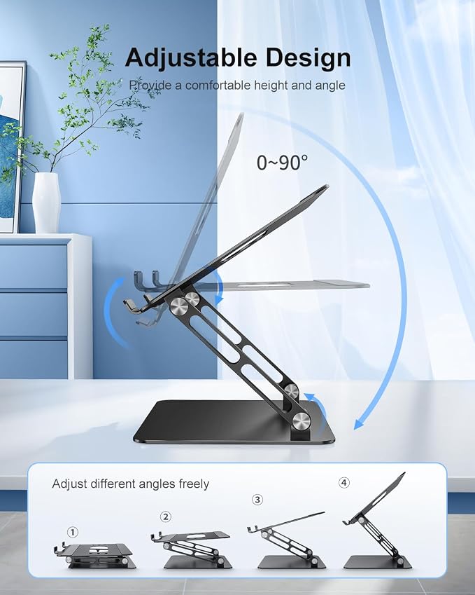 Adjustable Laptop Stand Ergonomic Computer Riser Aluminum Laptop Stand - Image 3
