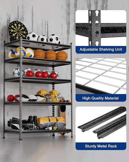 WORKPRO 5-Layer Heavy Duty Metal Storage Rack, 48”W x 24”D x 72”H, Adjustable - Image 4