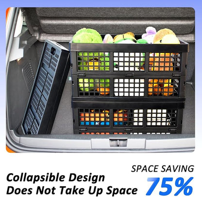 CONLI 3 Pack 34L Large Plastic Folding Crates - Image 6