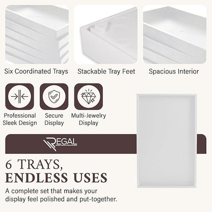RJ Displays Stackable Jewelry Tray Set, Stackable Plastic Jewelry Organizer Tray - Image 3