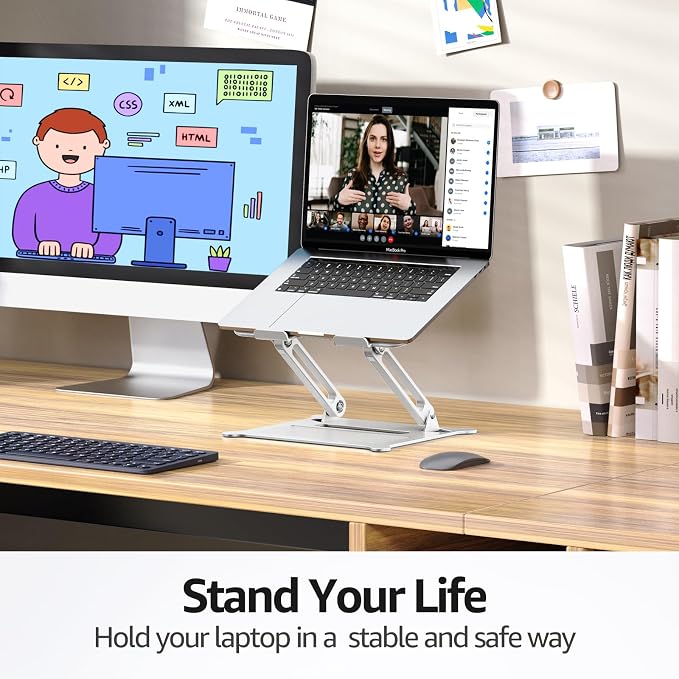 Urmust Laptop Notebook Stand Holder Adjustable Ultrabook Stand Riser Portable - Image 2