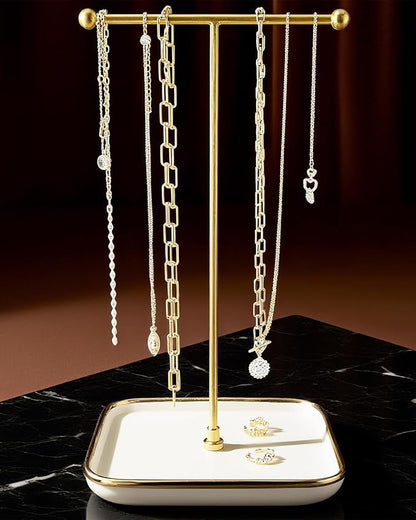 VROOMIUM Necklace Holder- Ceramic Base 1ft Height Jewelry Organizer Stand by VROOMIUM-BETTERDESIGN
