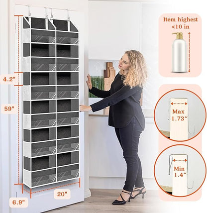 2 Pack Over The Door Organizer 6 Tiers, Extra Large Behind Door Storage of 12 - Image 3