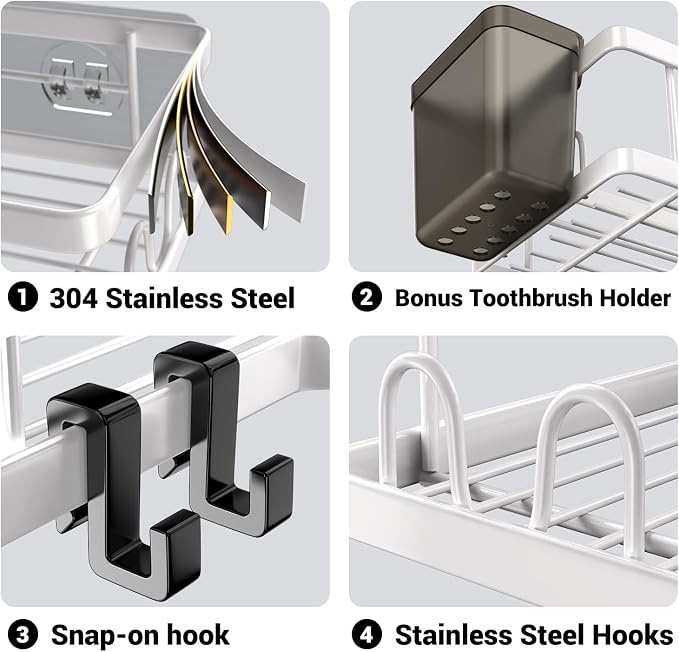 AKTECKE Shower Caddy Corner Organizer Shelf: 2Pack Adhesive Shower Essentials - Image 5