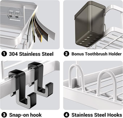 AKTECKE Shower Caddy Corner Organizer Shelf: 2Pack Adhesive Shower Essentials - Image 5