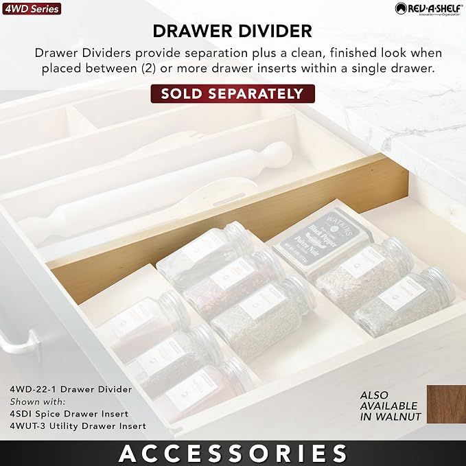 Rev-A-Shelf 22" 3 Tiered Seasoning Organizer, Trim-to-Custom-Fit Wooden Kitchen - Image 7