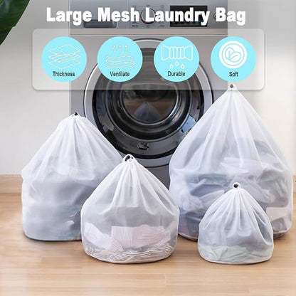Mesh Laundry Bags with Adjustable Single Shoulder Straps Sturdy Nylon Material - Image 4