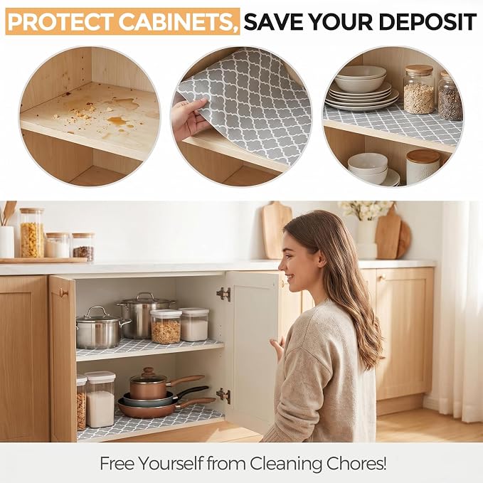 Coavas Shelf and Cabinet Liner, Non Adhesive Non Slip Waterproof Thickened - Image 6