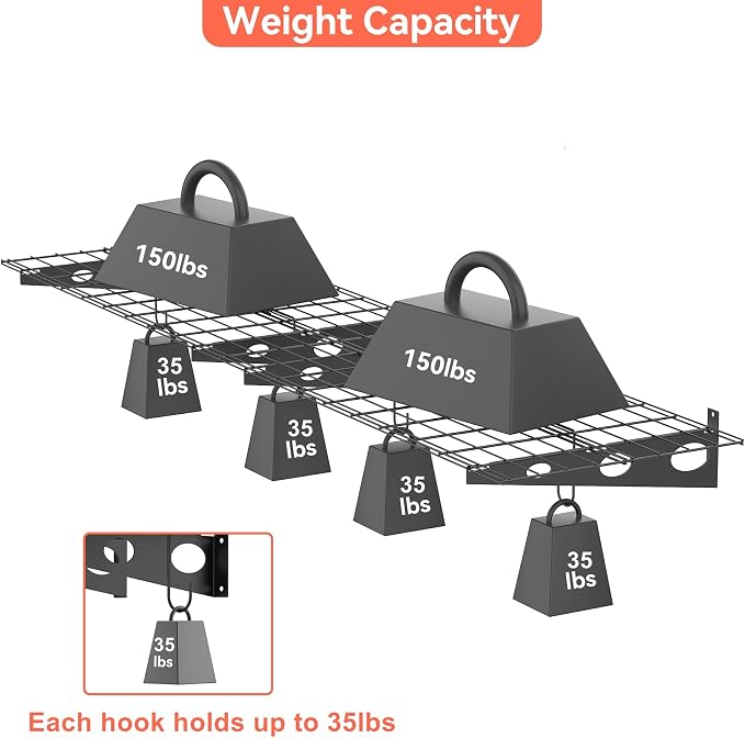 TORACK Garage 24 x 48 in/2 x 4 ft Wall Shelves, Heavy Duty Wall Mounted Wire - Image 4