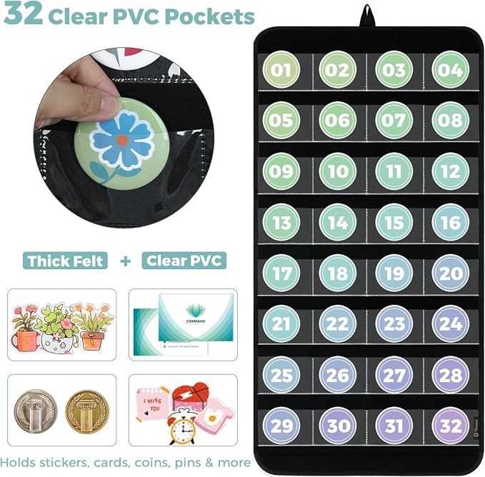 PACMAXI Hanging Badge Button Pin Organizer Display Storage Stand, Enamel Mini - Image 4
