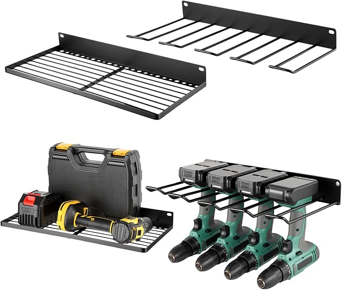 4pcs Tool Holder Set with Charging Station, Power Tools Organizer Wall Mount - Image 6
