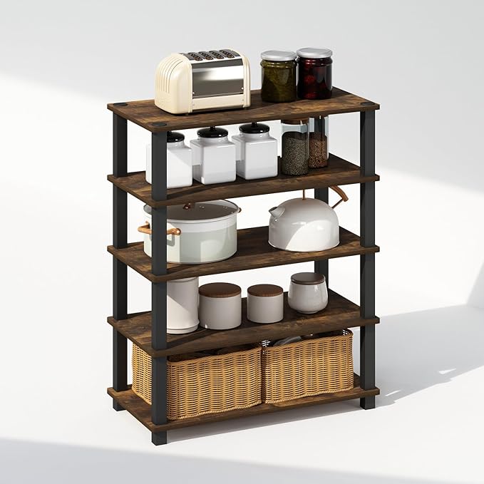 Furinno Turn-S-Tube Storage Shelves Set of 2, 3-Tier Stackable Standing Shelf - Image 5