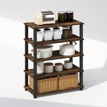 Furinno Turn-S-Tube Storage Shelves Set of 2, 3-Tier Stackable Standing Shelf - Image 5