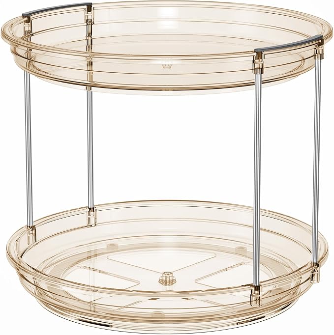 LAMU 2 Tier Lazy Susan Turntable Organizer 10.6'' Rotating Spice Rack - Image 9