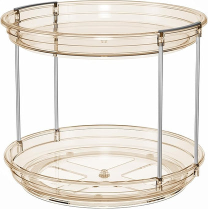 LAMU 2 Pack 2 Tier Lazy Susan Turntable Organizer 9.25'' Rotating Spice Rack - Image 9
