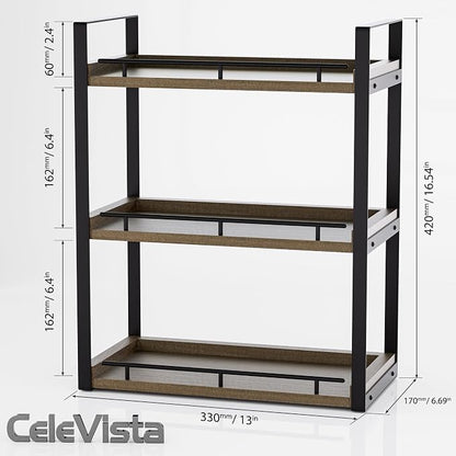 Bathroom Counter Organizer, 3 Tier Wood Countertop Shelf - Image 5