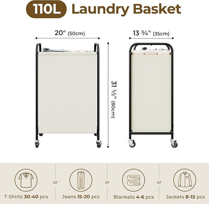 GRANNY SAYS 110L Laundry Hamper, Large Laundry Basket - Image 2