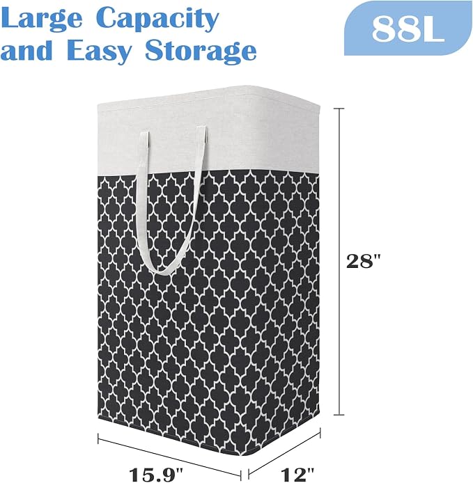 BlissTotes 3-Pack Laundry Basket, Freestanding＆Waterproof Laundry Hamper - Image 2