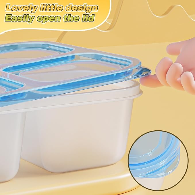 Canfanni 6 Pcs Snack Box Container Set, Reusable 3&4 Compartment Meal Prep - Image 6