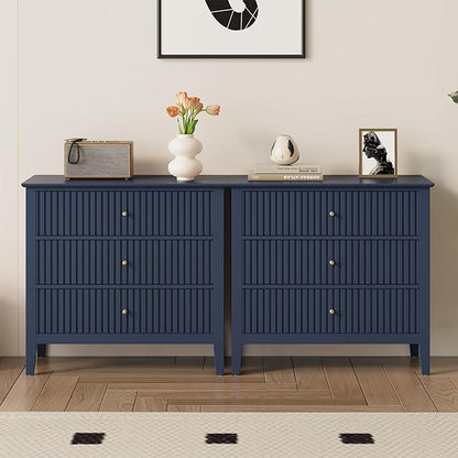 RoyalCraft 32" Large Nightstand Set of 2, Fluted Painted Wood Dresser by Bringyoubetterlife
