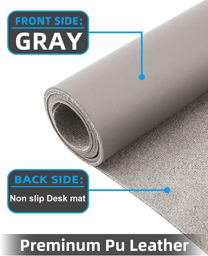 Leather Desk Pad & Protector, Large Mouse Pad & Blotter, Non-Slip PU Leather - Image 2